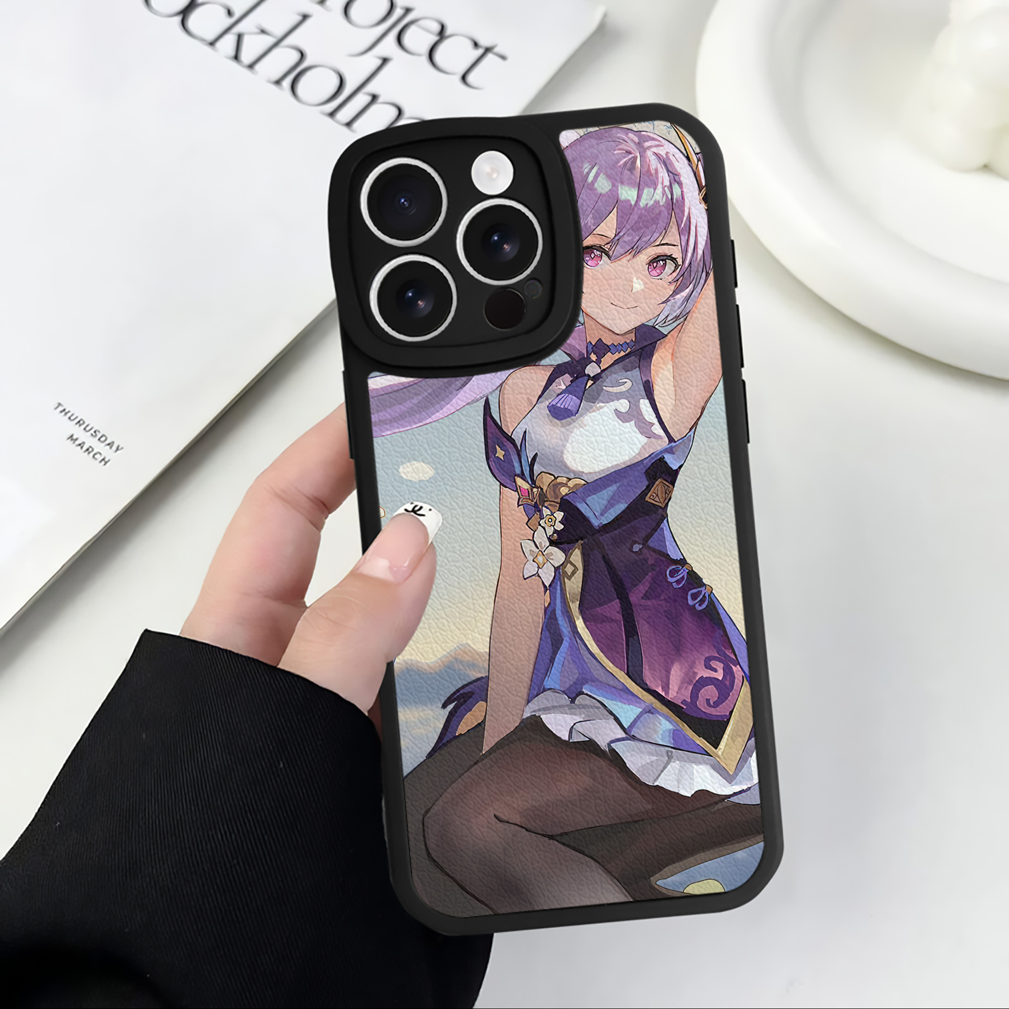 げんし神 genshin 【iPhone 16シリーズ対応】シリコンスマホケース（レザー調） 材質：シリコン