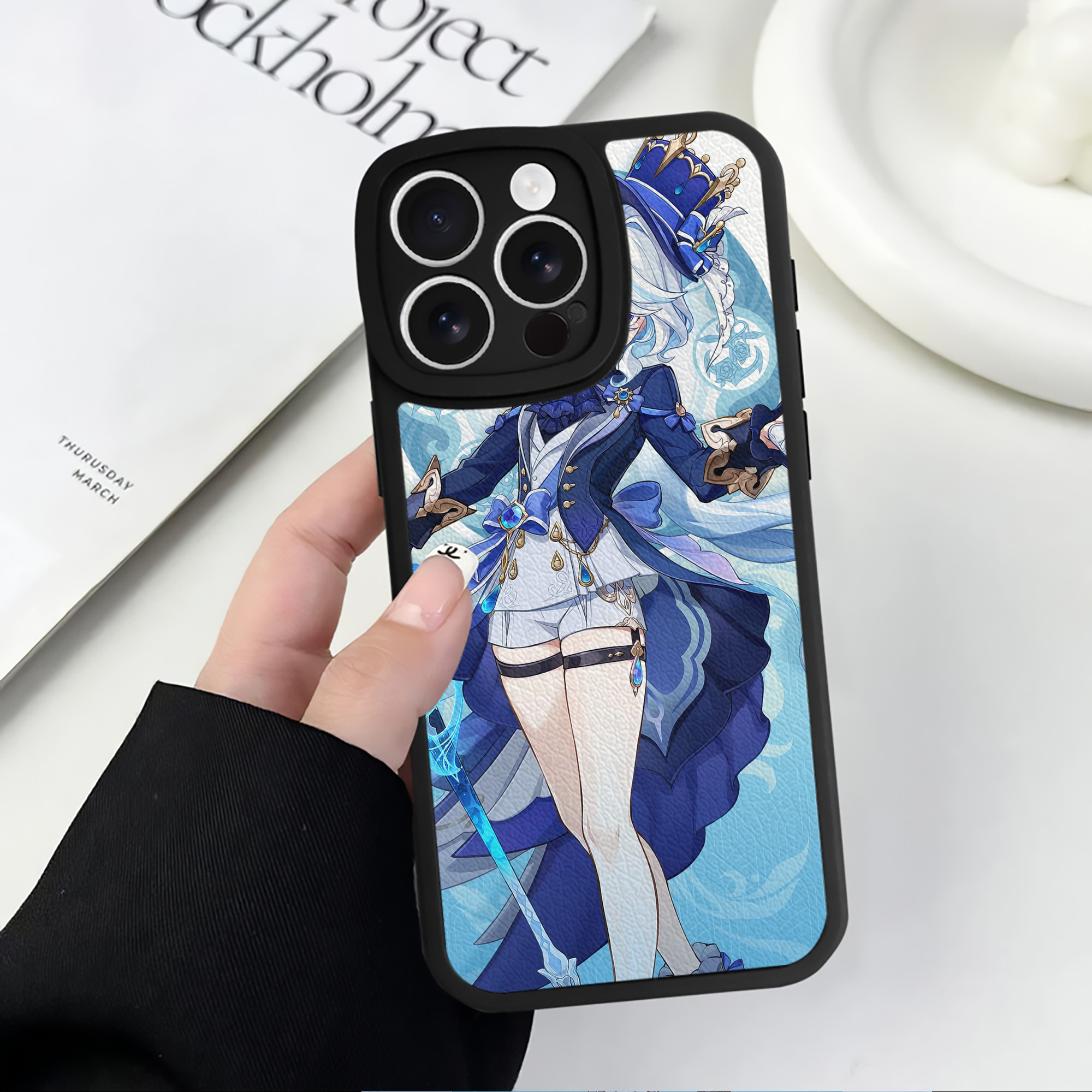 げんし神 genshin 【iPhone 16シリーズ対応】シリコンスマホケース（レザー調） 材質：シリコン