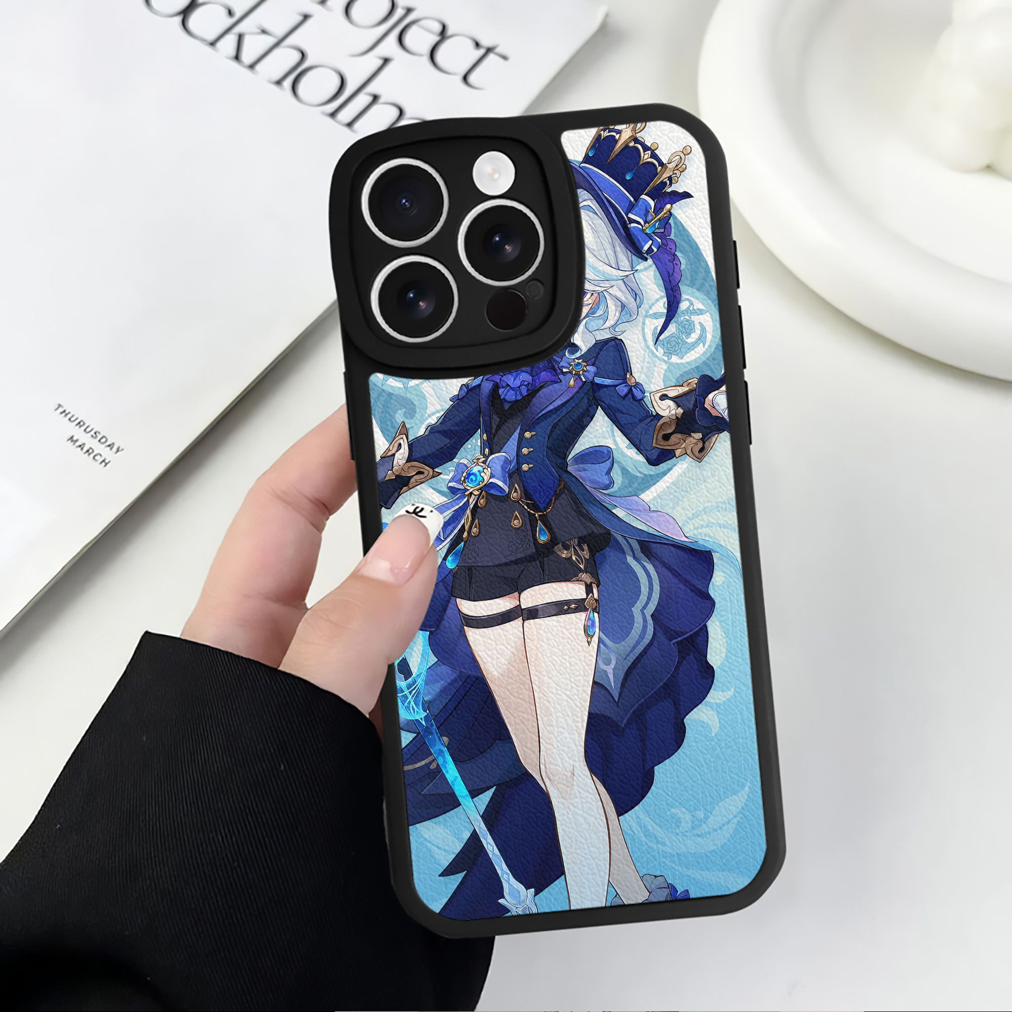 げんし神 genshin 【iPhone 16シリーズ対応】シリコンスマホケース（レザー調） 材質：シリコン