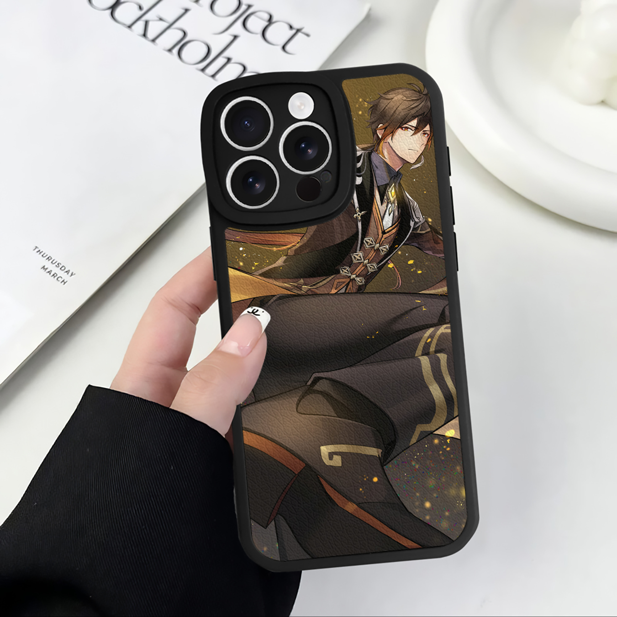 げんし神 genshin 【iPhone 16シリーズ対応】シリコンスマホケース（レザー調） 材質：シリコン