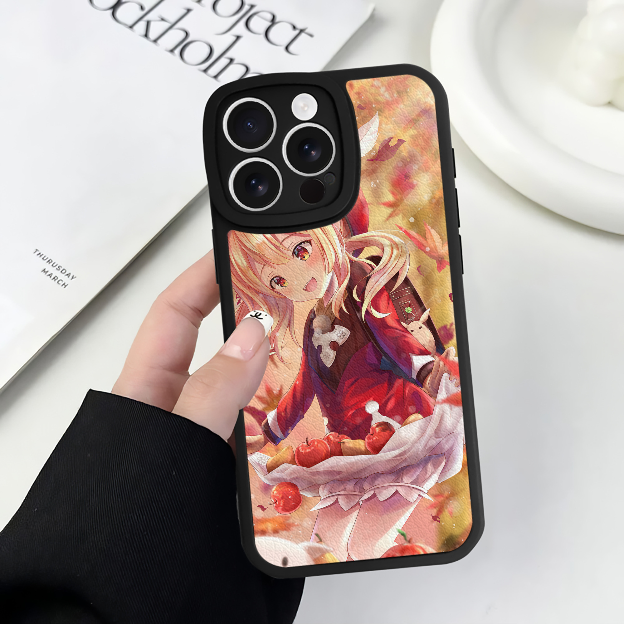 げんし神 genshin 【iPhone 16シリーズ対応】シリコンスマホケース（レザー調） 材質：シリコン