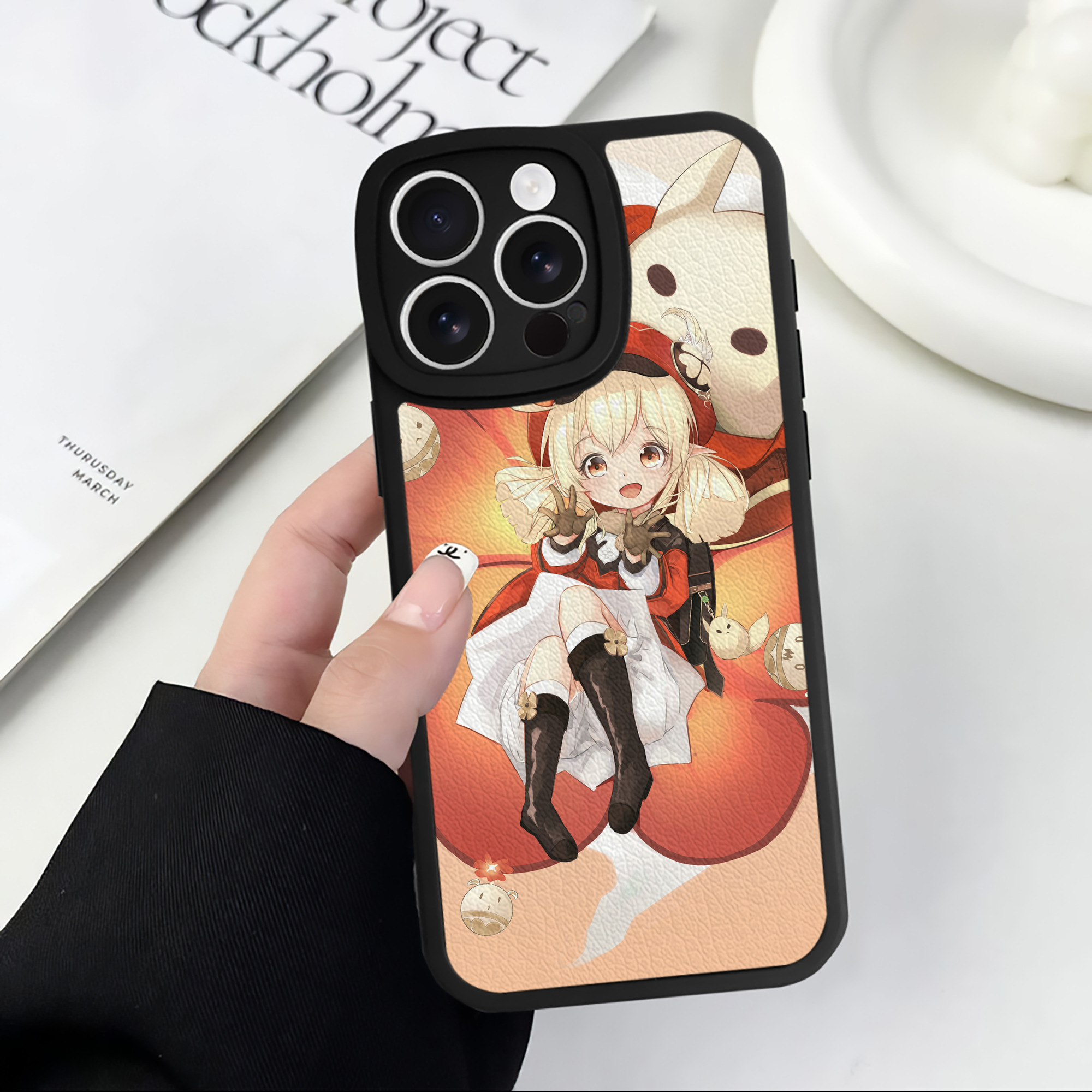 げんし神 genshin 【iPhone 16シリーズ対応】シリコンスマホケース（レザー調） 材質：シリコン