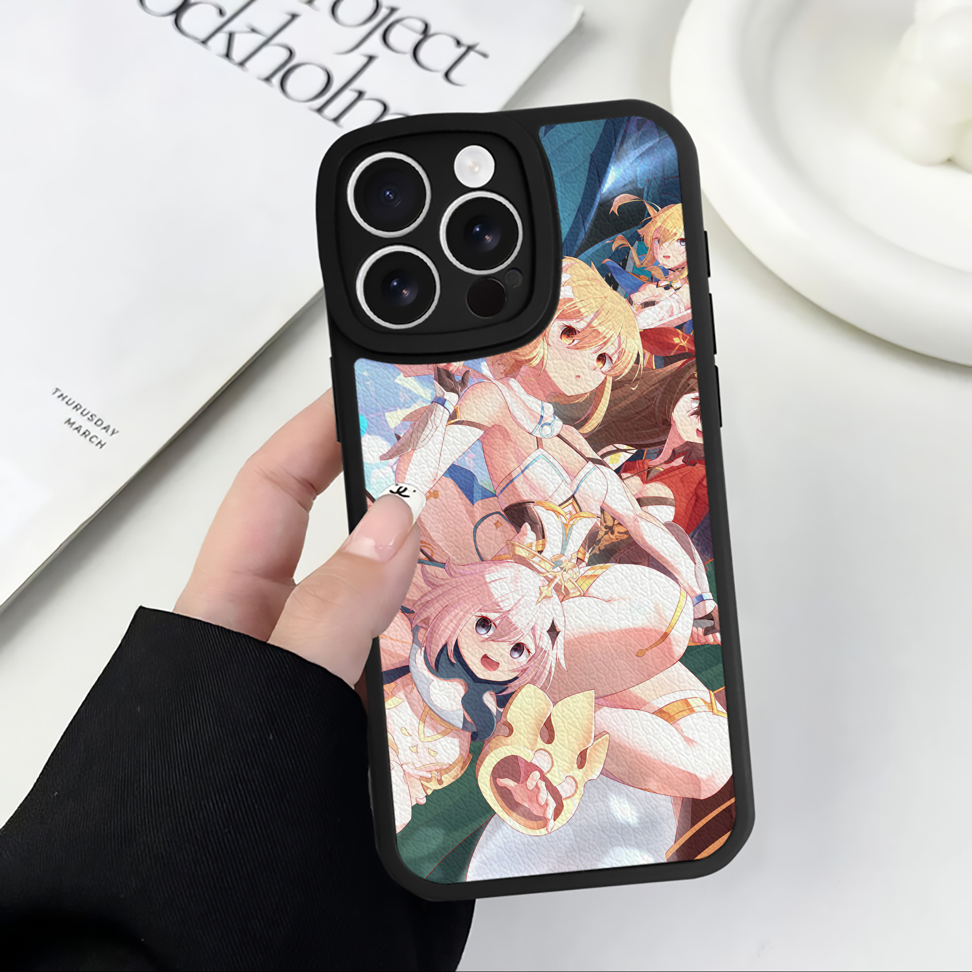 げんし神 genshin 【iPhone 16シリーズ対応】シリコンスマホケース（レザー調） 材質：シリコン