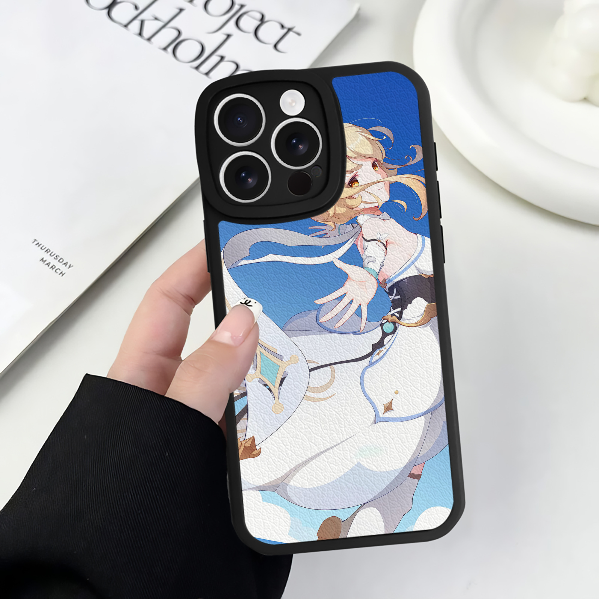 げんし神 genshin 【iPhone 16シリーズ対応】シリコンスマホケース（レザー調） 材質：シリコン