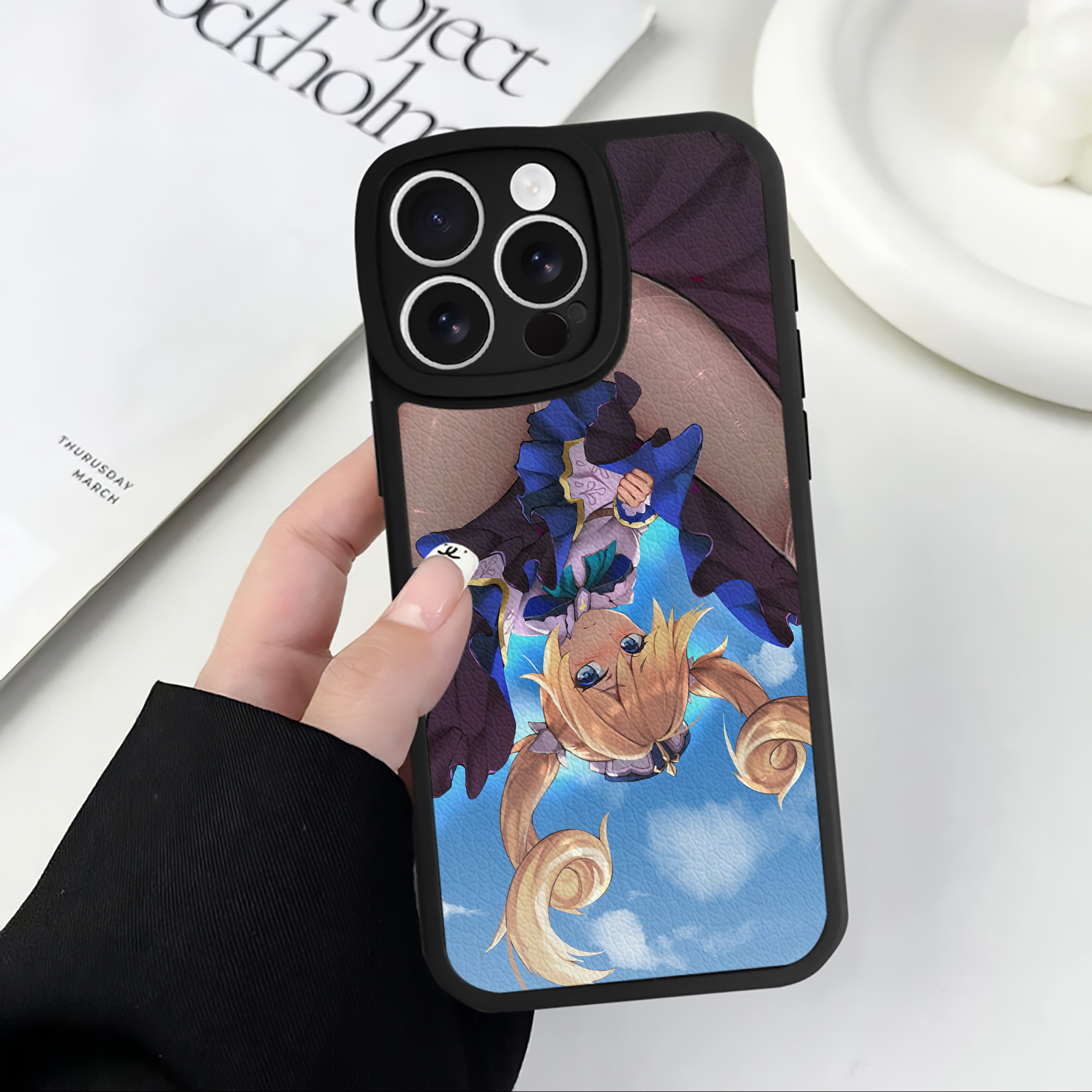 げんし神 genshin 【iPhone 16シリーズ対応】シリコンスマホケース（レザー調） 材質：シリコン