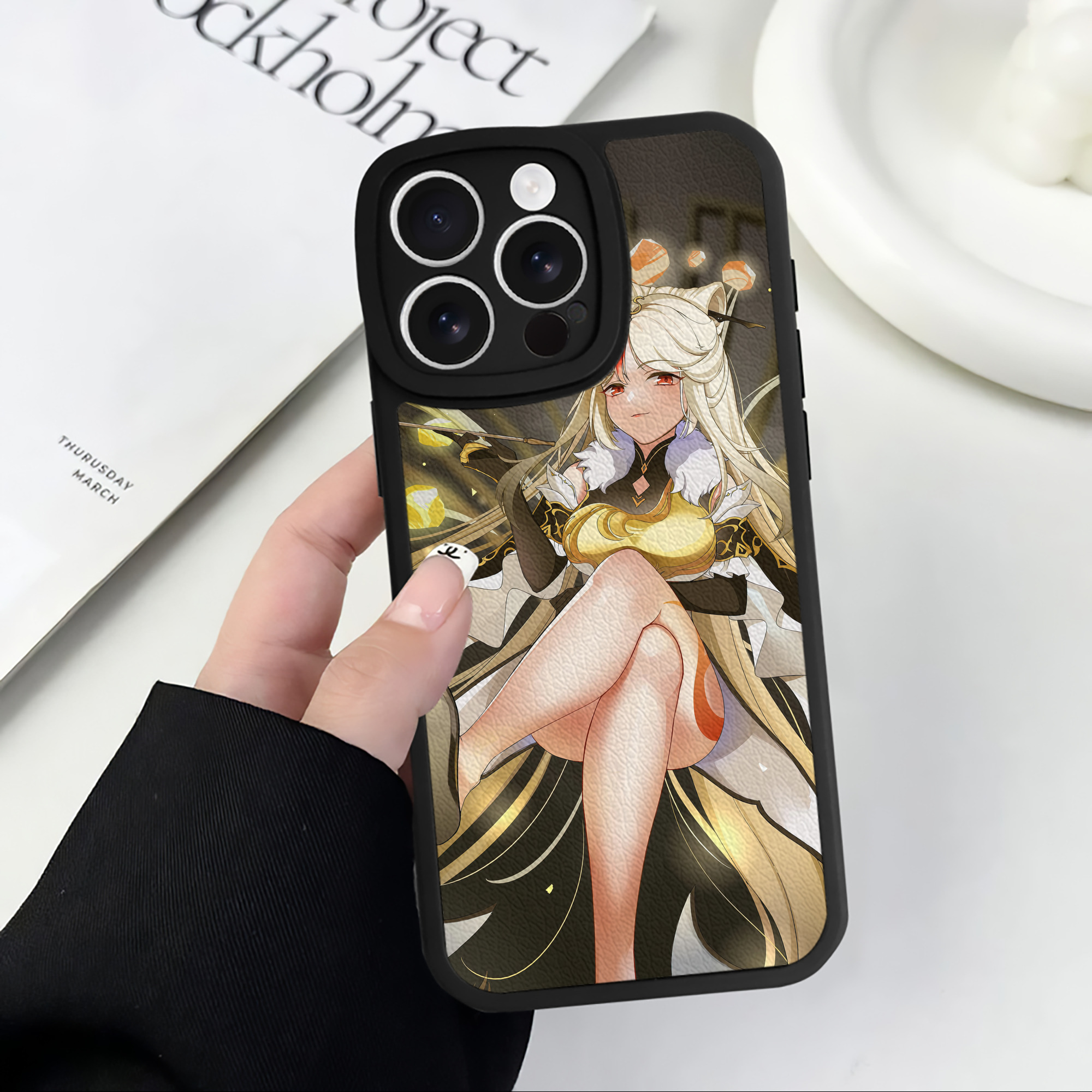 げんし神 genshin 【iPhone 16シリーズ対応】シリコンスマホケース（レザー調） 材質：シリコン