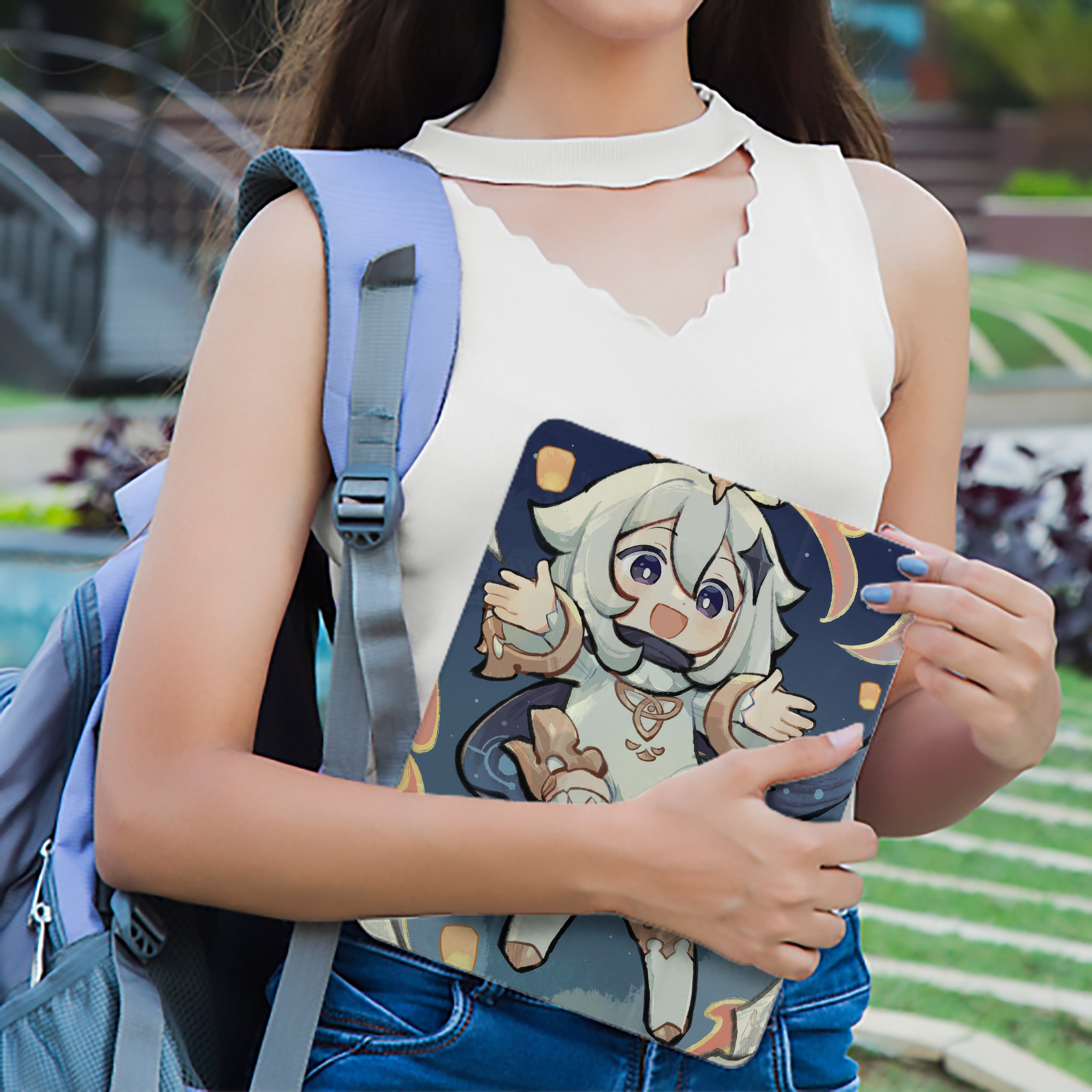 げんし神 genshin IPad ケース ペン収納付き 三つ折りスタンド PUレザー×シリコン 対応機種9.5/10.5/10.9インチ