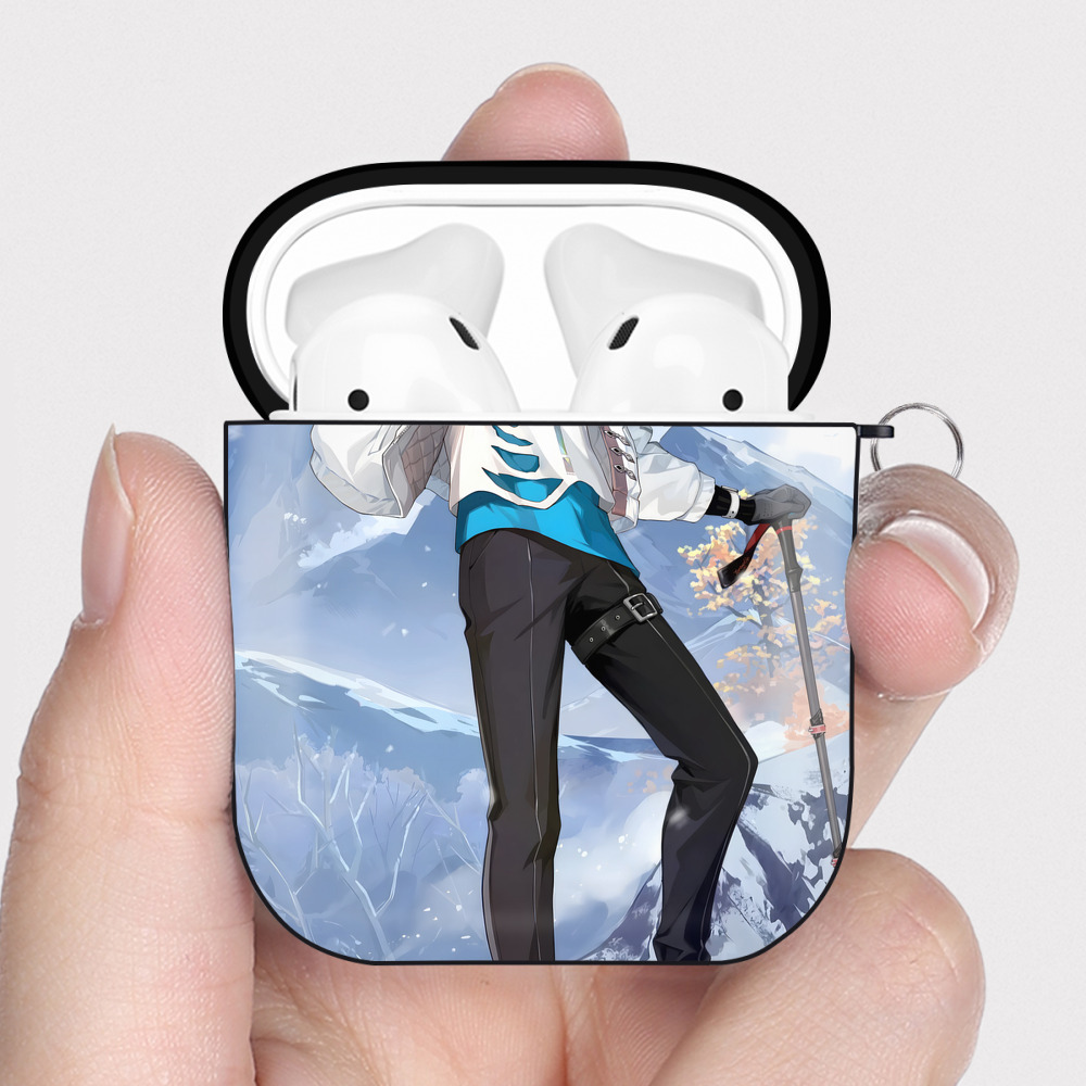 げんし神 genshin AirPods 第2世代保護ケース ハードシェル ブラック 耐衝撃・防指紋・カラビナ付き