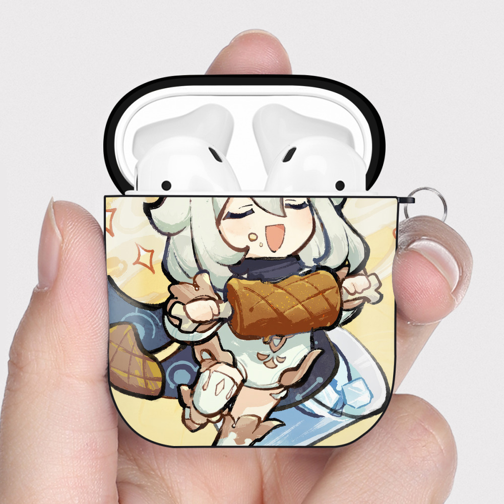 げんし神 genshin AirPods 第2世代保護ケース ハードシェル ブラック 耐衝撃・防指紋・カラビナ付き