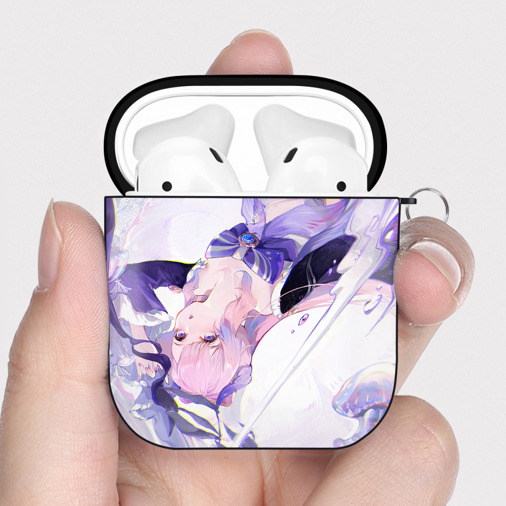 げんし神 genshin AirPods 第2世代保護ケース ハードシェル ブラック 耐衝撃・防指紋・カラビナ付き
