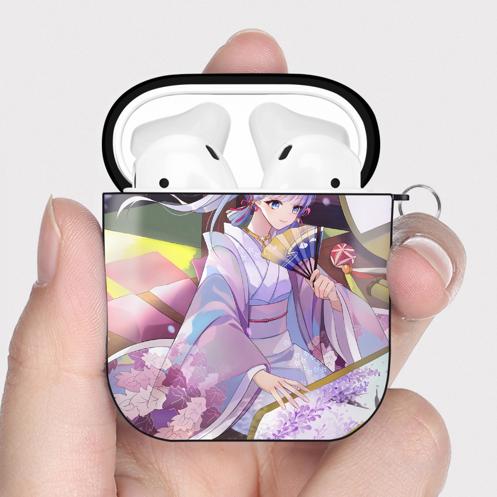 げんし神 genshin AirPods 第2世代保護ケース ハードシェル ブラック 耐衝撃・防指紋・カラビナ付き
