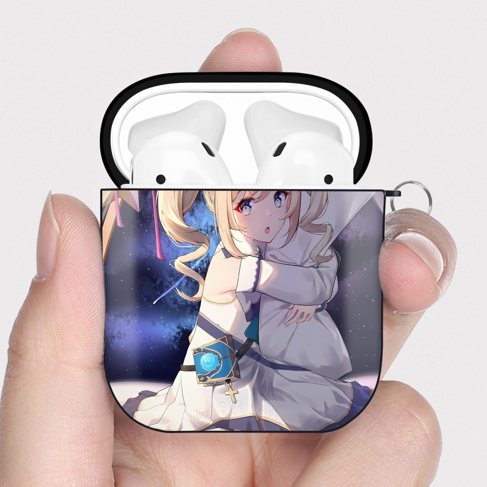 げんし神 genshin AirPods 第2世代保護ケース ハードシェル ブラック 耐衝撃・防指紋・カラビナ付き