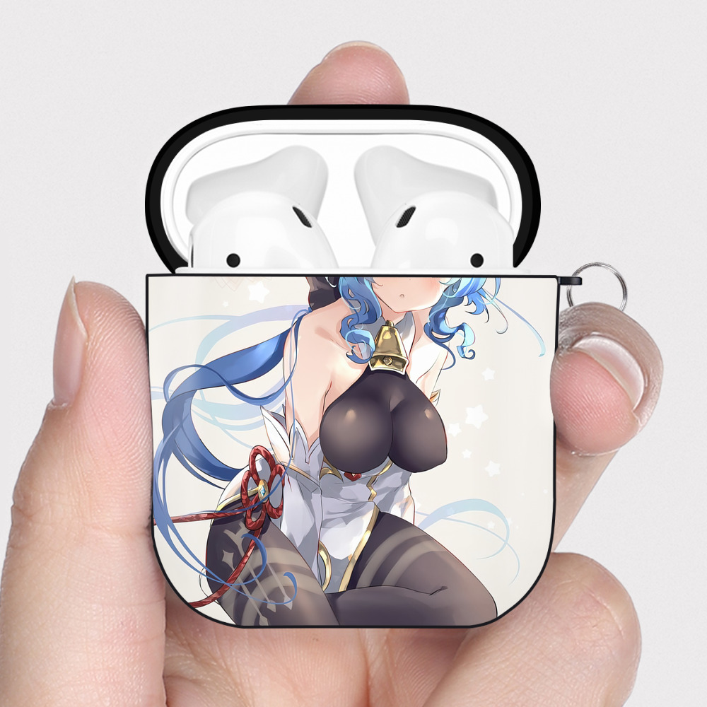 げんし神 genshin AirPods 第2世代保護ケース ハードシェル ブラック 耐衝撃・防指紋・カラビナ付き