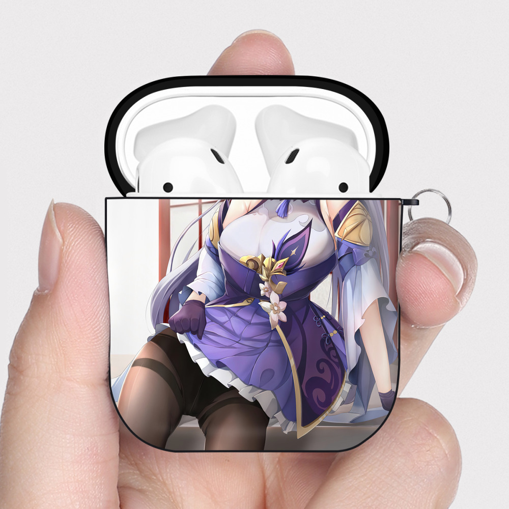 げんし神 genshin AirPods 第2世代保護ケース ハードシェル ブラック 耐衝撃・防指紋・カラビナ付き