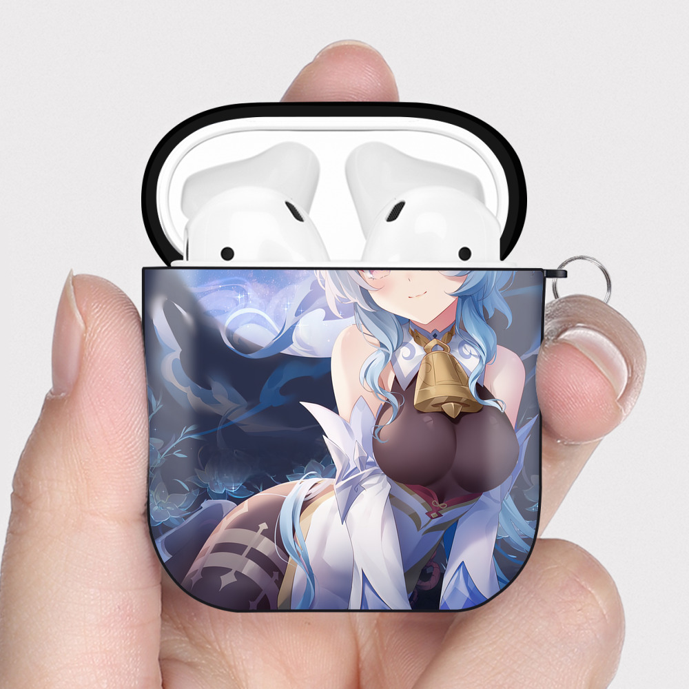 げんし神 genshin AirPods 第2世代保護ケース ハードシェル ブラック 耐衝撃・防指紋・カラビナ付き