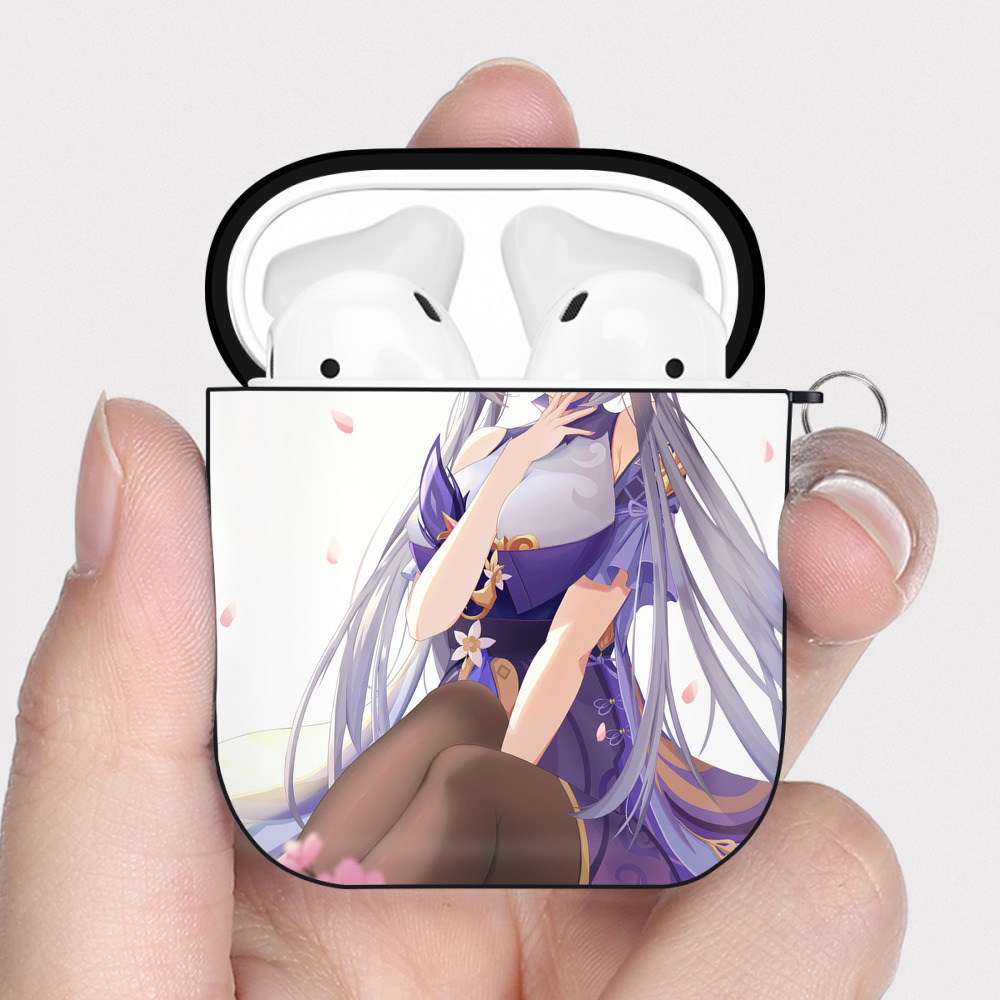げんし神 genshin AirPods 第2世代保護ケース ハードシェル ブラック 耐衝撃・防指紋・カラビナ付き