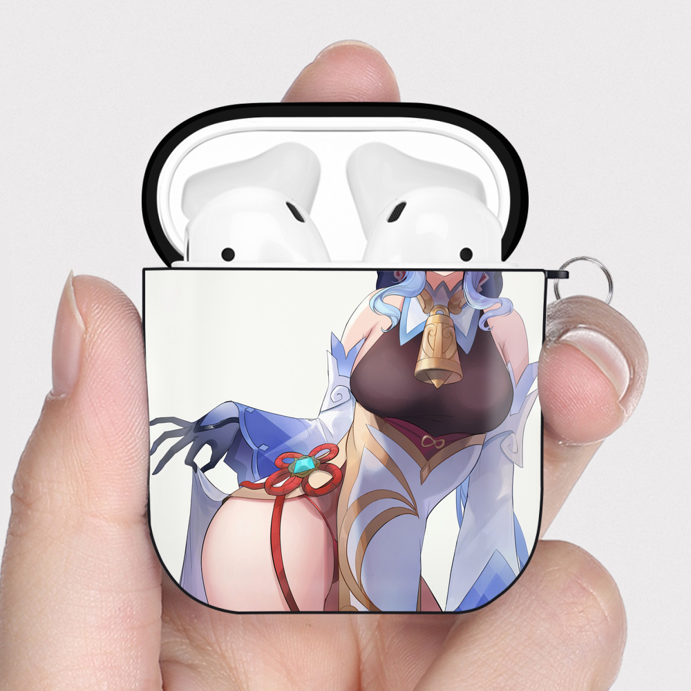 げんし神 genshin AirPods 第2世代保護ケース ハードシェル ブラック 耐衝撃・防指紋・カラビナ付き