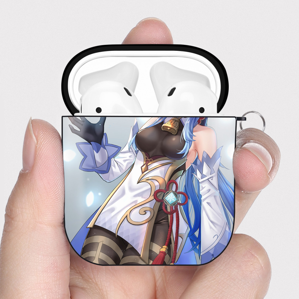げんし神 genshin AirPods 第2世代保護ケース ハードシェル ブラック 耐衝撃・防指紋・カラビナ付き