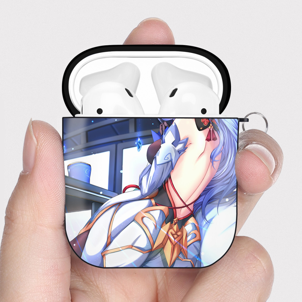 げんし神 genshin AirPods 第2世代保護ケース ハードシェル ブラック 耐衝撃・防指紋・カラビナ付き