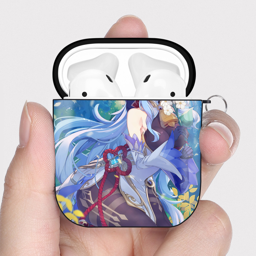 げんし神 genshin AirPods 第2世代保護ケース ハードシェル ブラック 耐衝撃・防指紋・カラビナ付き