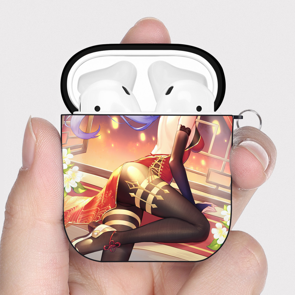 げんし神 genshin AirPods 第2世代保護ケース ハードシェル ブラック 耐衝撃・防指紋・カラビナ付き