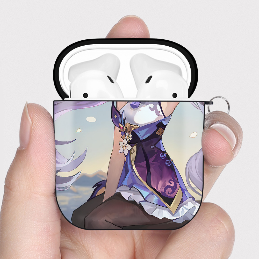 げんし神 genshin AirPods 第2世代保護ケース ハードシェル ブラック 耐衝撃・防指紋・カラビナ付き