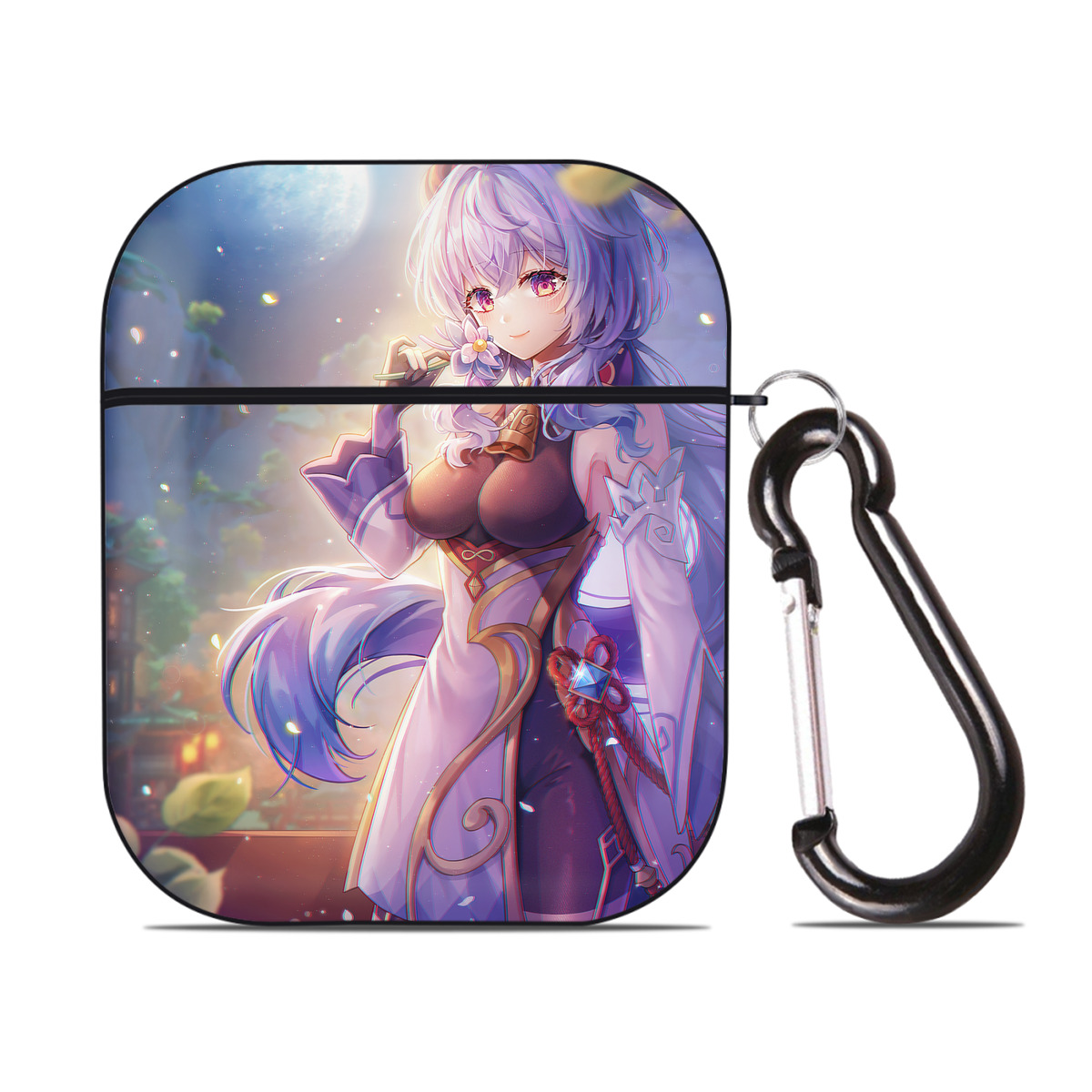 げんし神 genshin AirPods 第2世代保護ケース ハードシェル ブラック 耐衝撃・防指紋・カラビナ付き