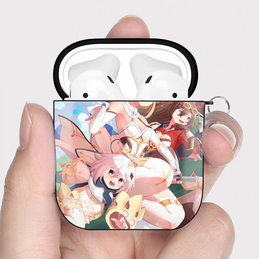 げんし神 genshin AirPods 第2世代保護ケース ハードシェル ブラック 耐衝撃・防指紋・カラビナ付き