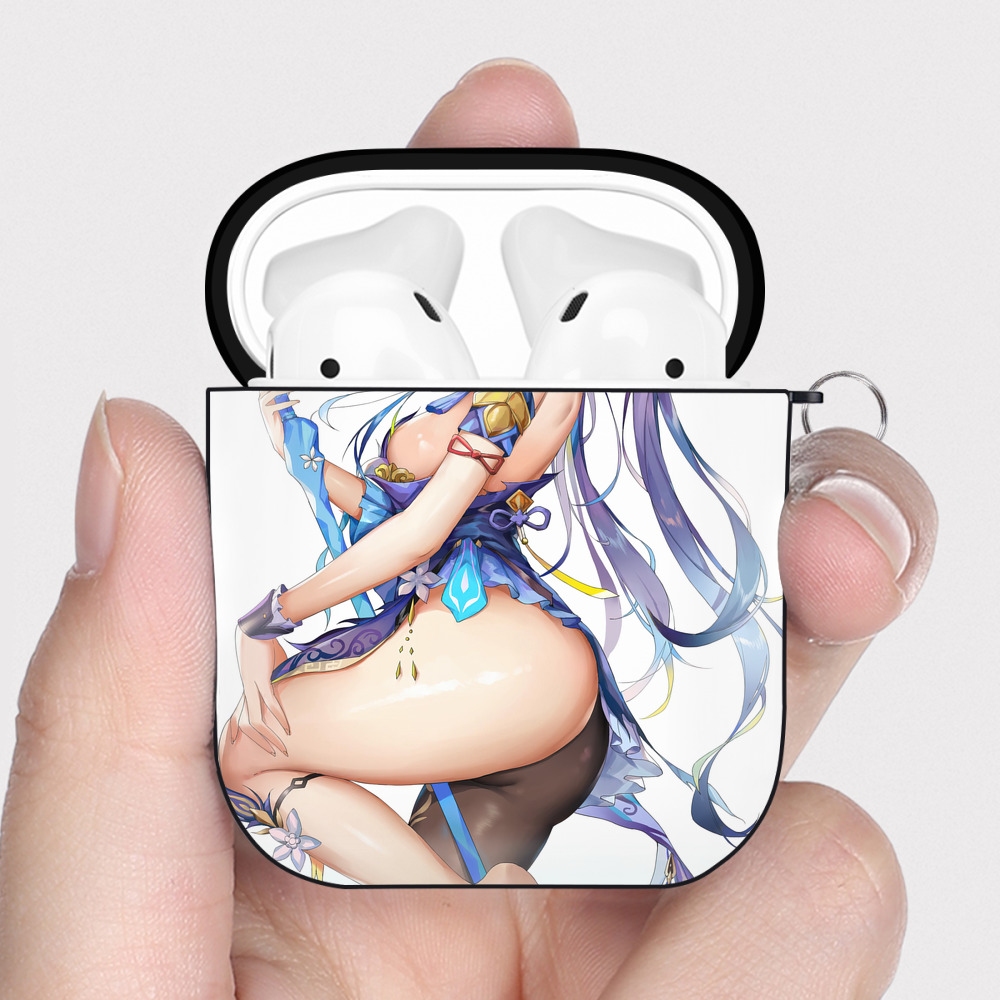 げんし神 genshin AirPods 第2世代保護ケース ハードシェル ブラック 耐衝撃・防指紋・カラビナ付き
