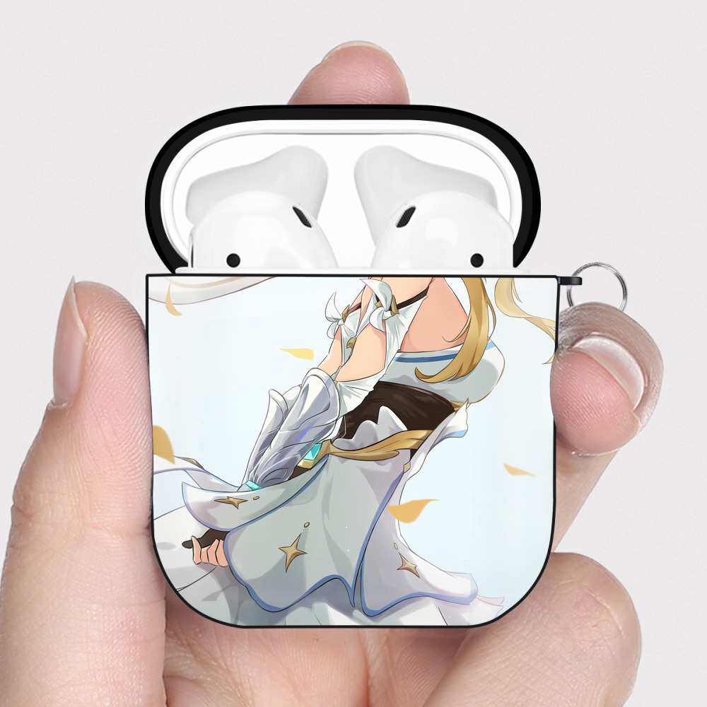 げんし神 genshin AirPods 第2世代保護ケース ハードシェル ブラック 耐衝撃・防指紋・カラビナ付き