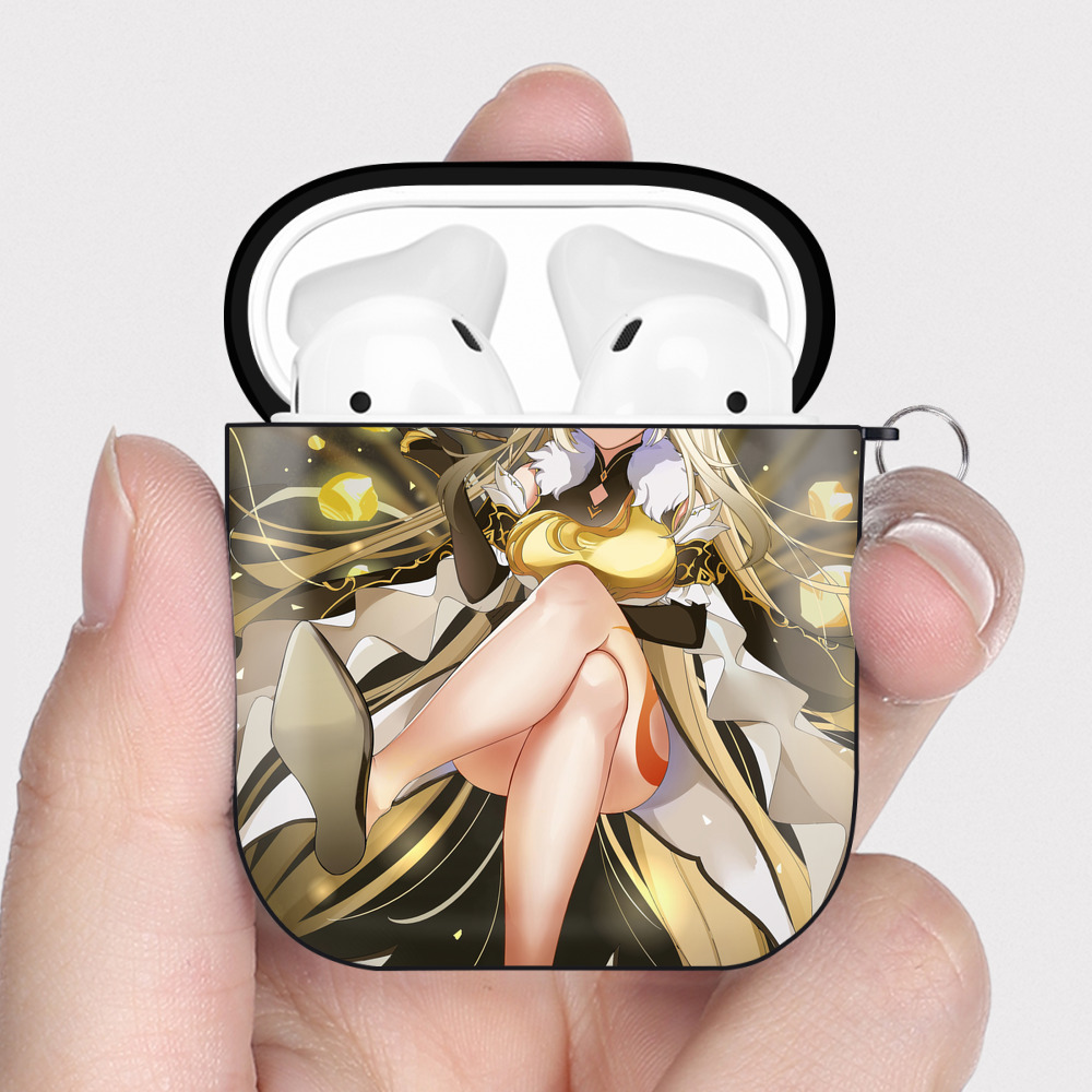 げんし神 genshin AirPods 第2世代保護ケース ハードシェル ブラック 耐衝撃・防指紋・カラビナ付き