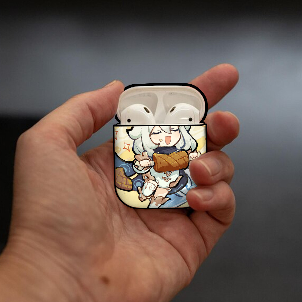 げんし神 genshin AirPods 第2世代保護ケース ハードシェル ブラック 耐衝撃・防指紋・カラビナ付き