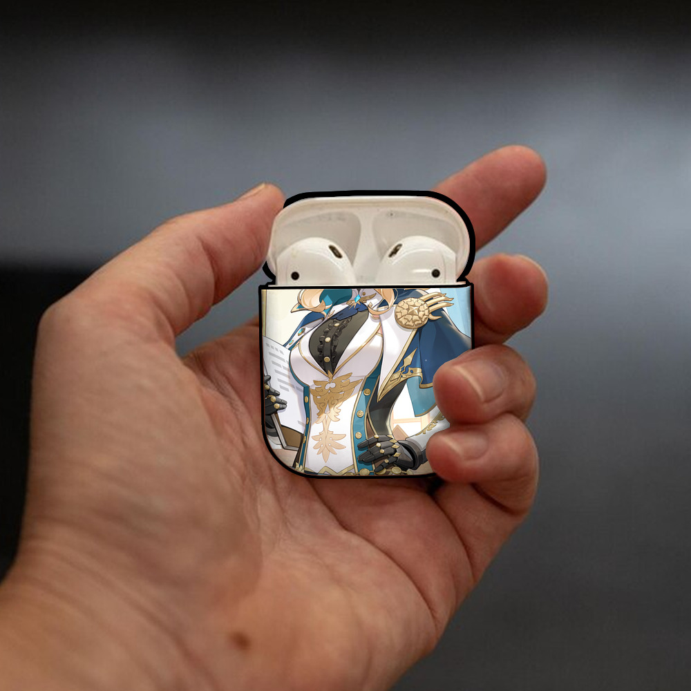 げんし神 genshin AirPods 第2世代保護ケース ハードシェル ブラック 耐衝撃・防指紋・カラビナ付き