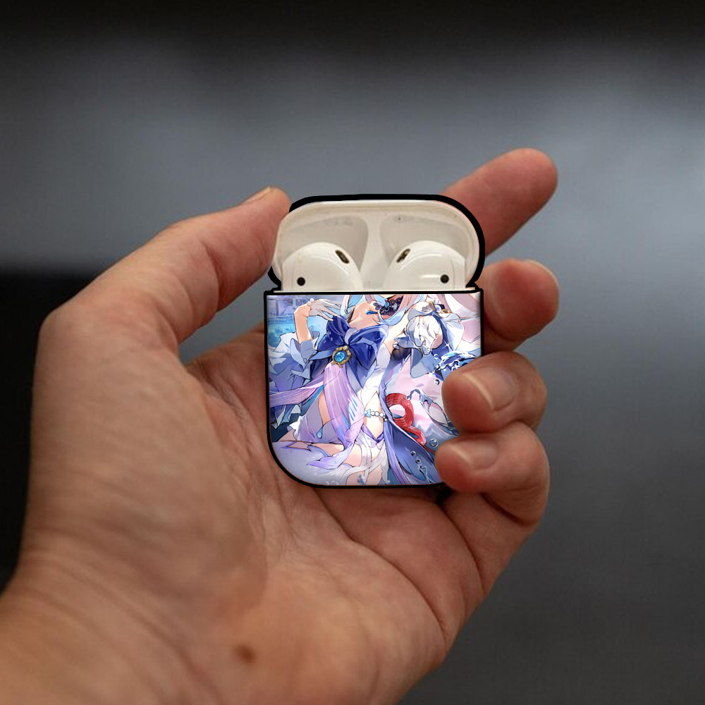 げんし神 genshin AirPods 第2世代保護ケース ハードシェル ブラック 耐衝撃・防指紋・カラビナ付き
