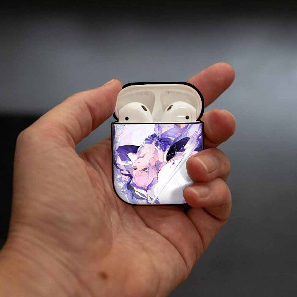 げんし神 genshin AirPods 第2世代保護ケース ハードシェル ブラック 耐衝撃・防指紋・カラビナ付き