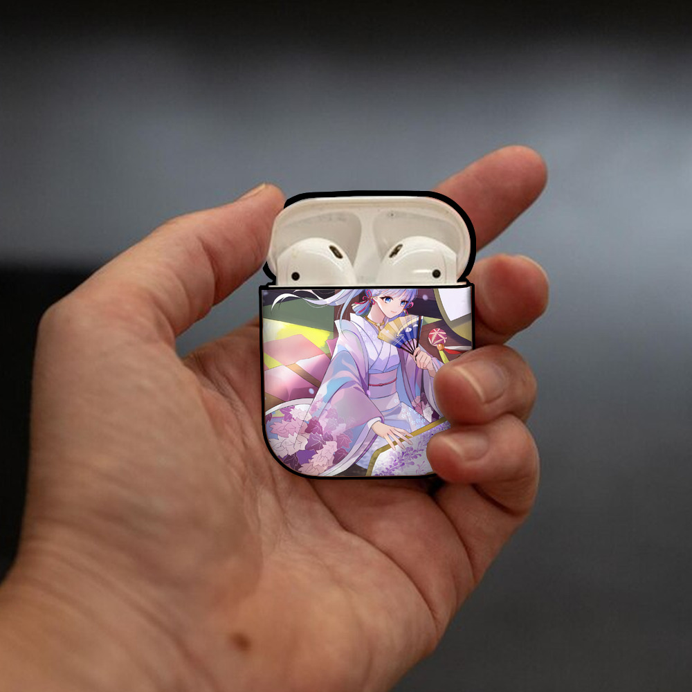 げんし神 genshin AirPods 第2世代保護ケース ハードシェル ブラック 耐衝撃・防指紋・カラビナ付き