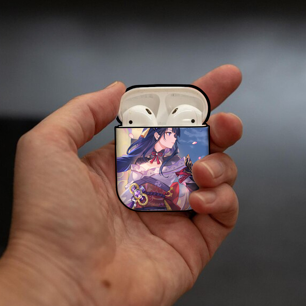げんし神 genshin AirPods 第2世代保護ケース ハードシェル ブラック 耐衝撃・防指紋・カラビナ付き