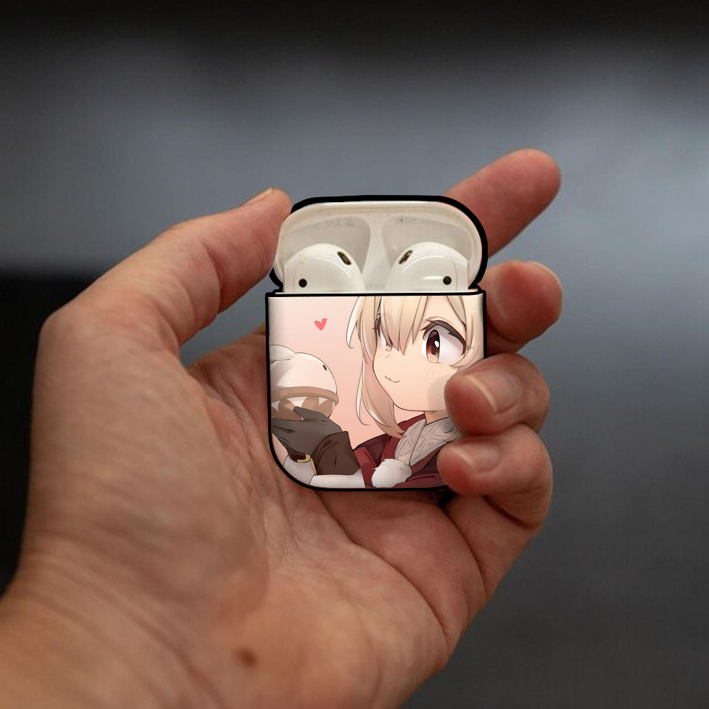 げんし神 genshin AirPods 第2世代保護ケース ハードシェル ブラック 耐衝撃・防指紋・カラビナ付き