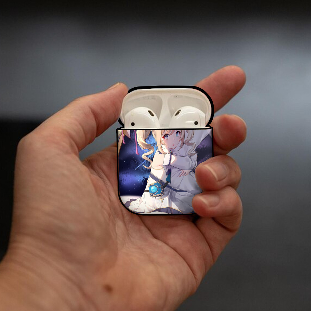 げんし神 genshin AirPods 第2世代保護ケース ハードシェル ブラック 耐衝撃・防指紋・カラビナ付き