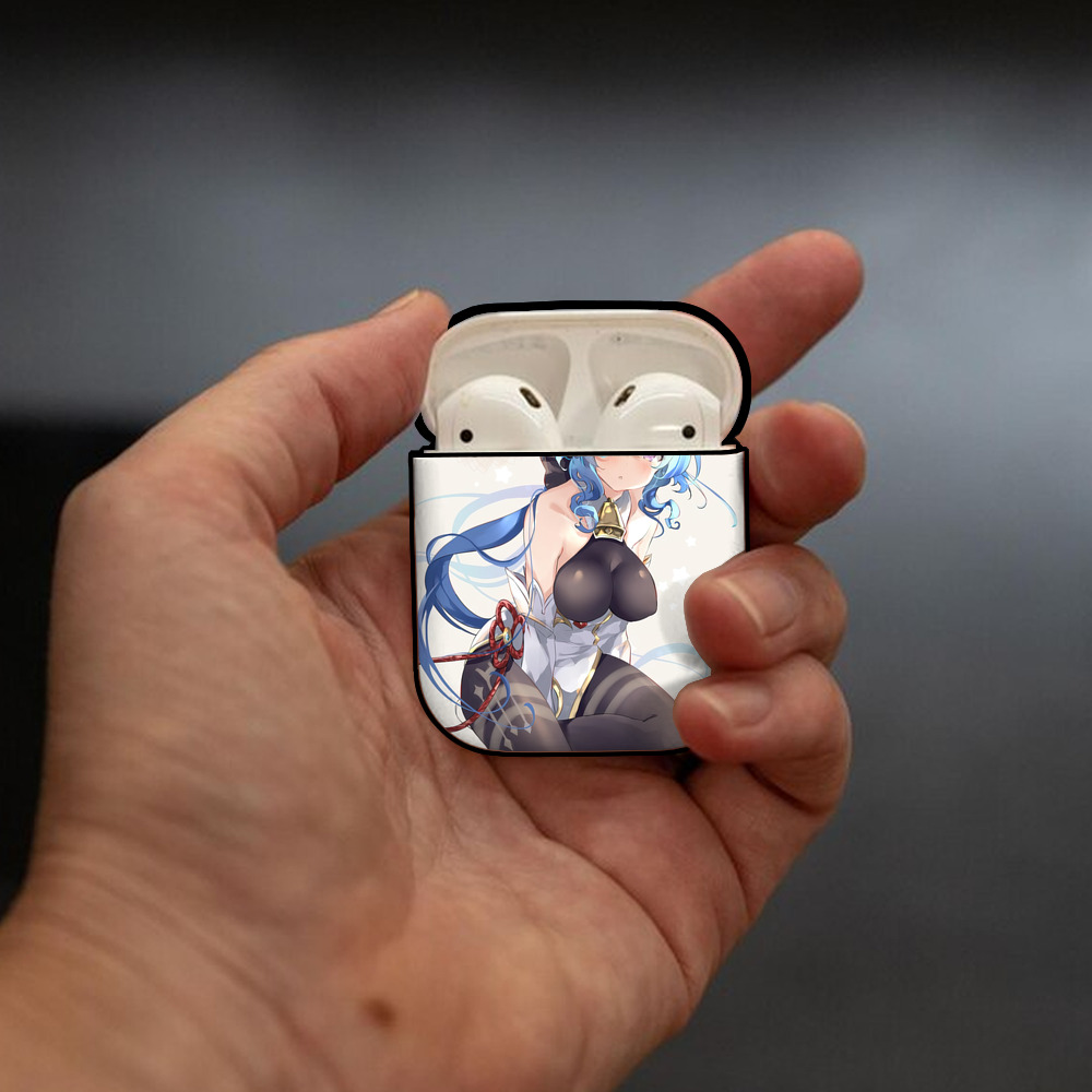 げんし神 genshin AirPods 第2世代保護ケース ハードシェル ブラック 耐衝撃・防指紋・カラビナ付き