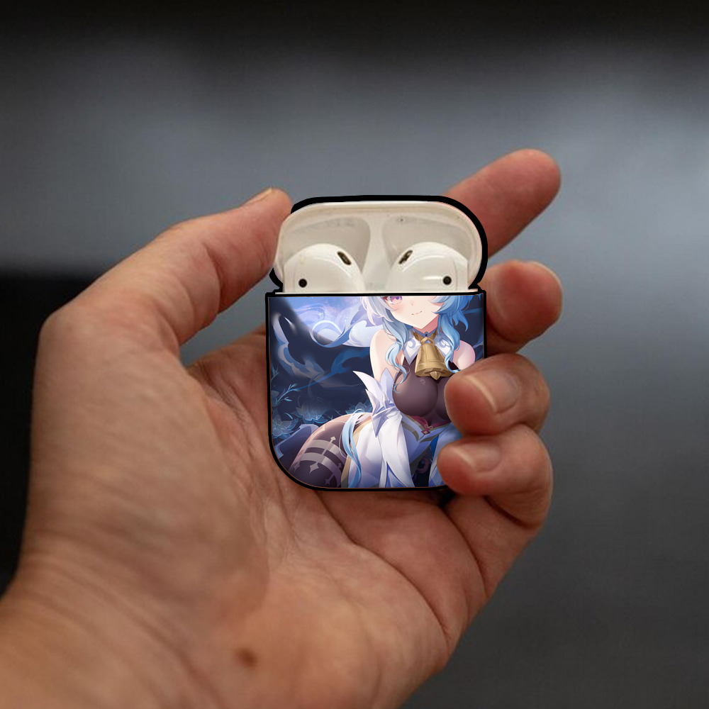 げんし神 genshin AirPods 第2世代保護ケース ハードシェル ブラック 耐衝撃・防指紋・カラビナ付き