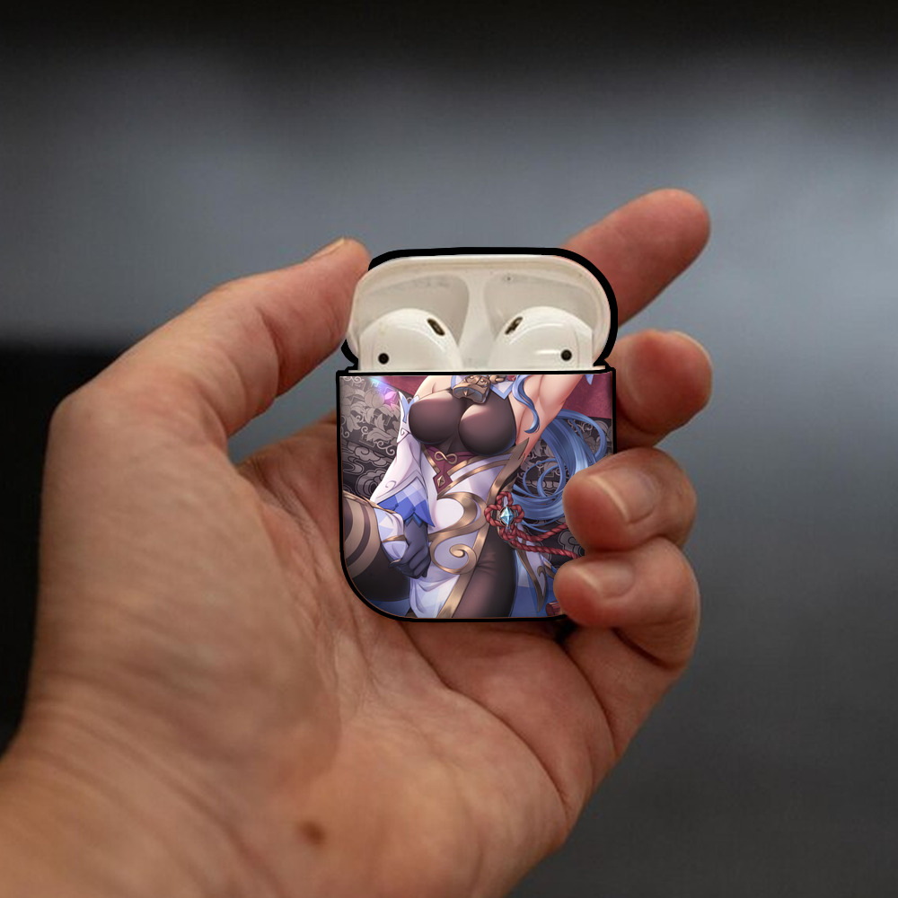 げんし神 genshin AirPods 第2世代保護ケース ハードシェル ブラック 耐衝撃・防指紋・カラビナ付き