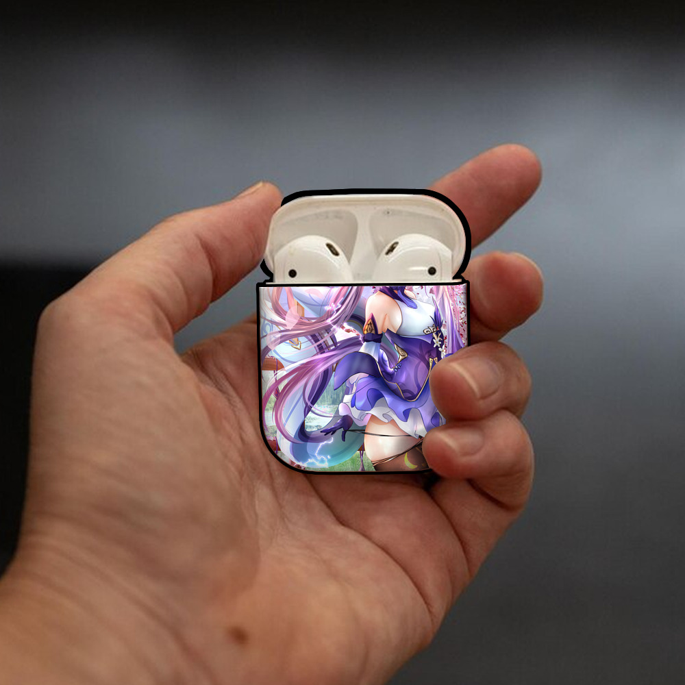 げんし神 genshin AirPods 第2世代保護ケース ハードシェル ブラック 耐衝撃・防指紋・カラビナ付き