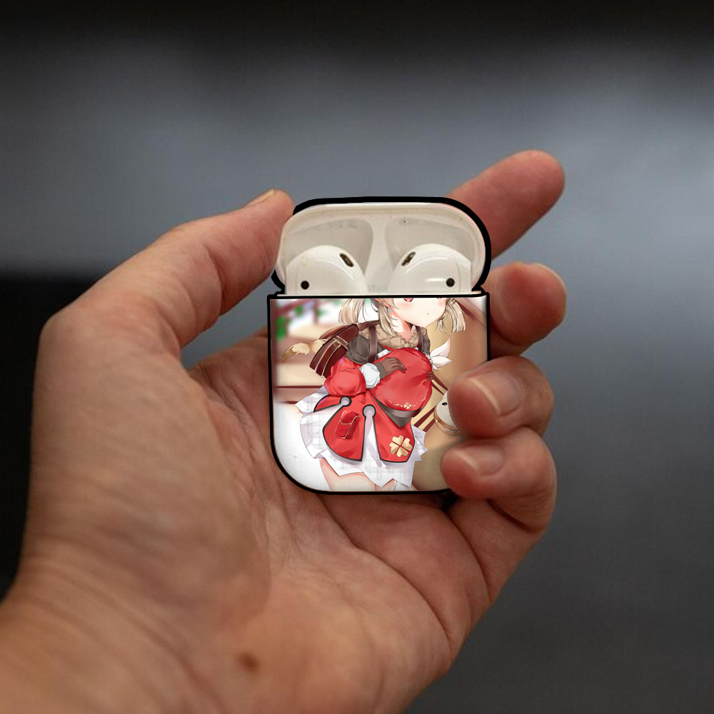 げんし神 genshin AirPods 第2世代保護ケース ハードシェル ブラック 耐衝撃・防指紋・カラビナ付き