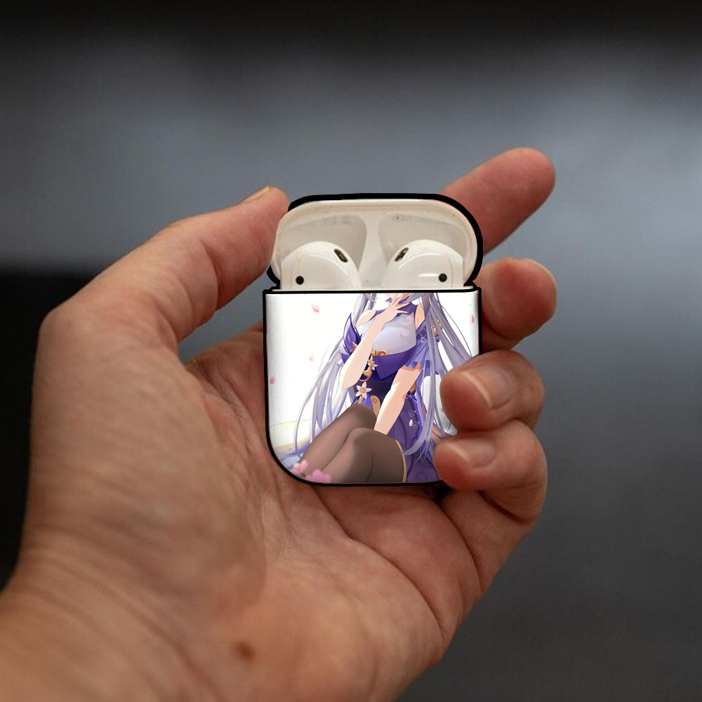 げんし神 genshin AirPods 第2世代保護ケース ハードシェル ブラック 耐衝撃・防指紋・カラビナ付き