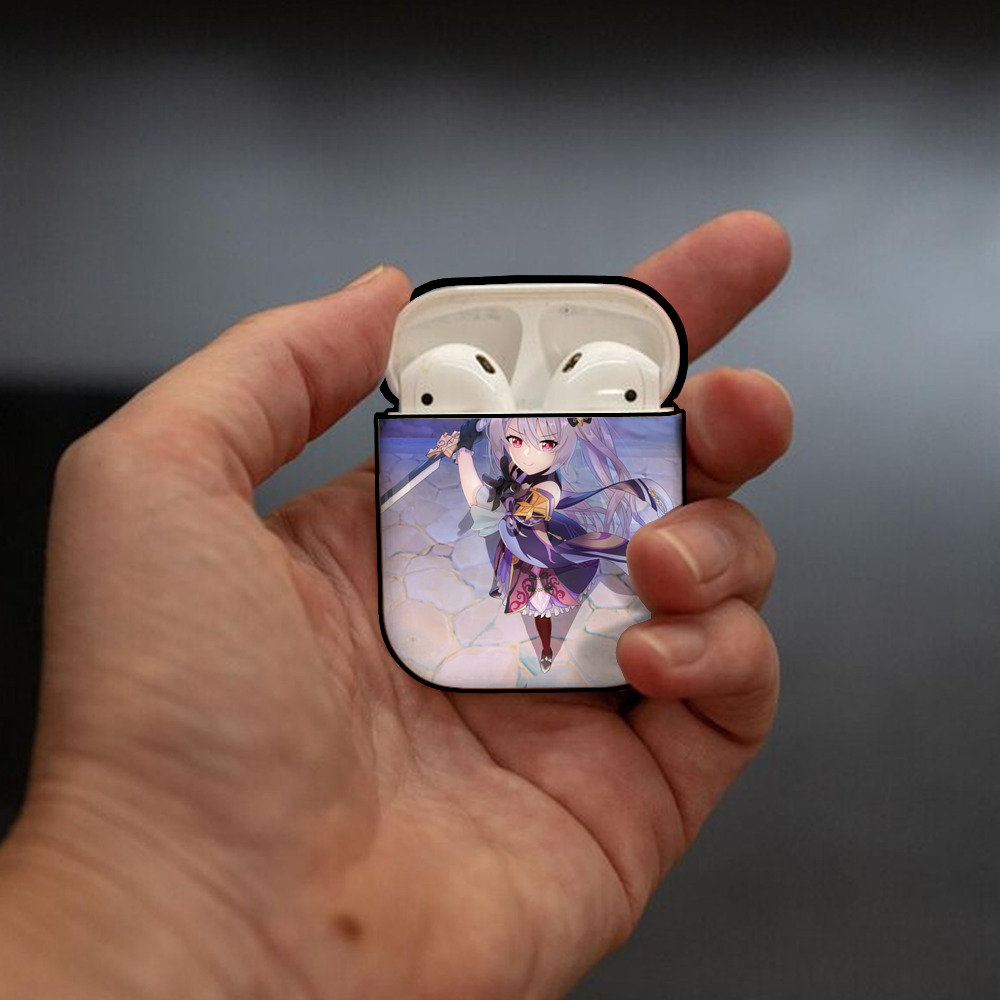 げんし神 genshin AirPods 第2世代保護ケース ハードシェル ブラック 耐衝撃・防指紋・カラビナ付き