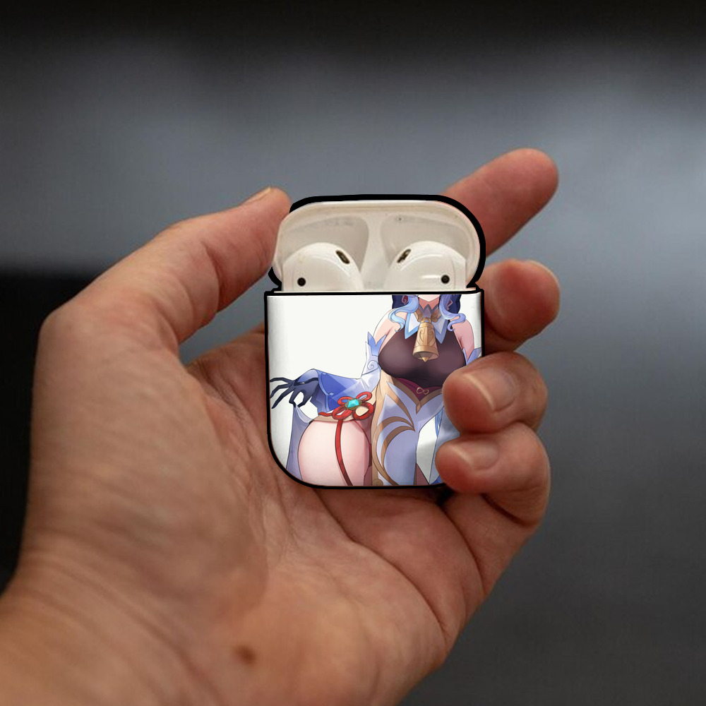 げんし神 genshin AirPods 第2世代保護ケース ハードシェル ブラック 耐衝撃・防指紋・カラビナ付き