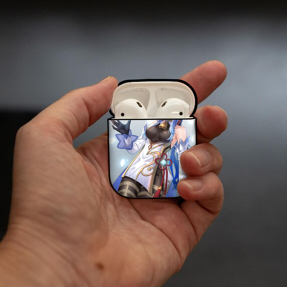 げんし神 genshin AirPods 第2世代保護ケース ハードシェル ブラック 耐衝撃・防指紋・カラビナ付き