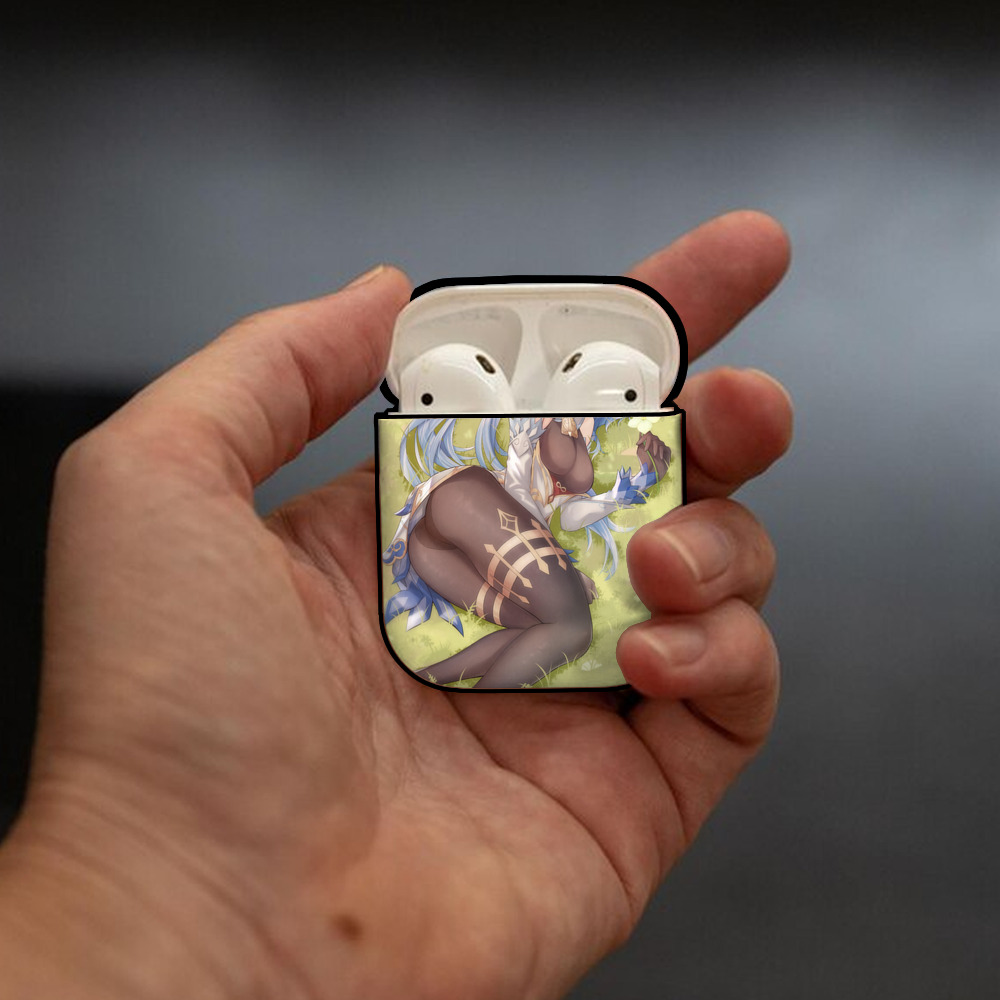 げんし神 genshin AirPods 第2世代保護ケース ハードシェル ブラック 耐衝撃・防指紋・カラビナ付き