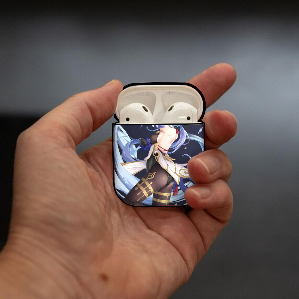 げんし神 genshin AirPods 第2世代保護ケース ハードシェル ブラック 耐衝撃・防指紋・カラビナ付き
